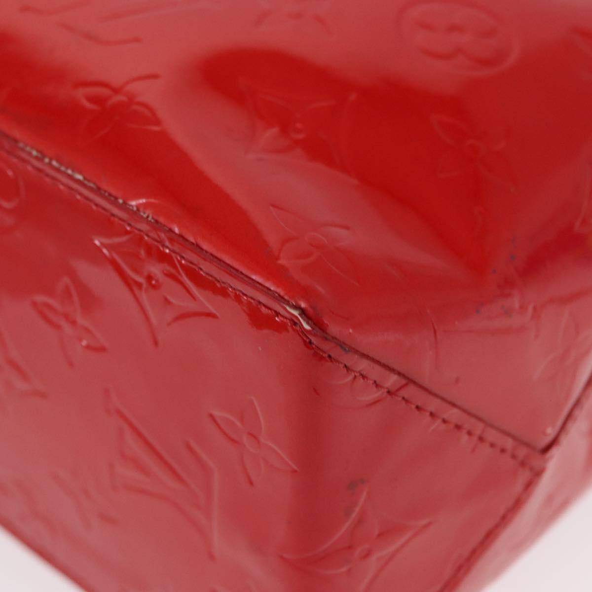 LOUIS VUITTON Monogram Vernis Reade PM Hand Bag Red Rouge M91088 LV Auth 158633