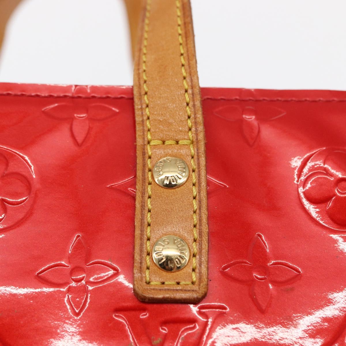 LOUIS VUITTON Monogram Vernis Reade PM Hand Bag Red Rouge M91088 LV Auth 158633
