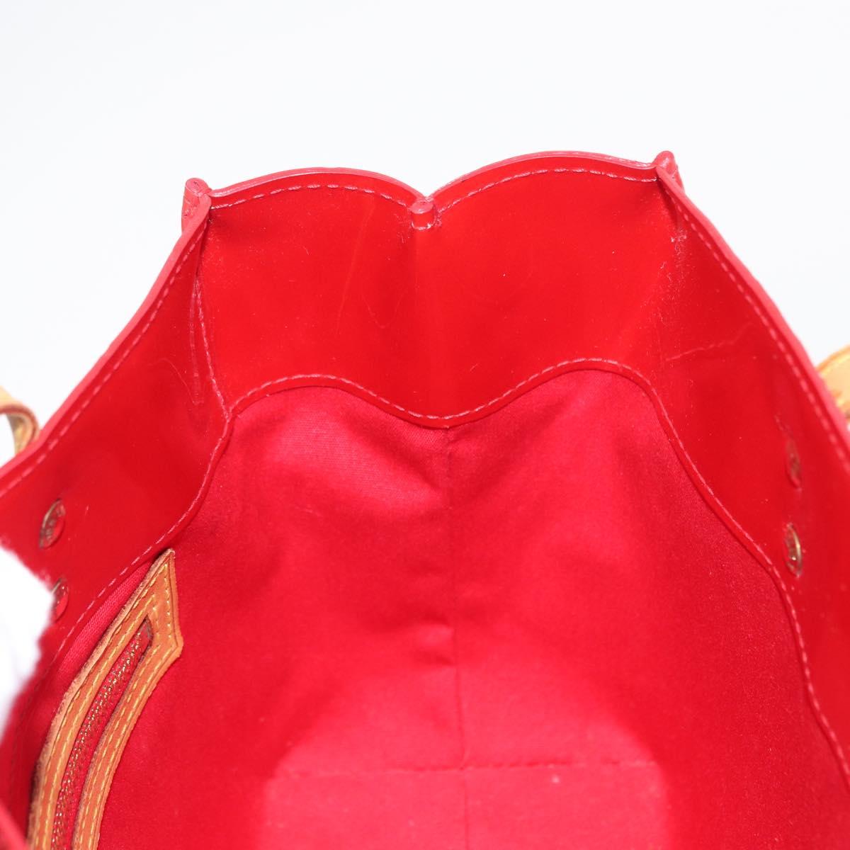 LOUIS VUITTON Monogram Vernis Reade PM Hand Bag Red Rouge M91088 LV Auth 158633
