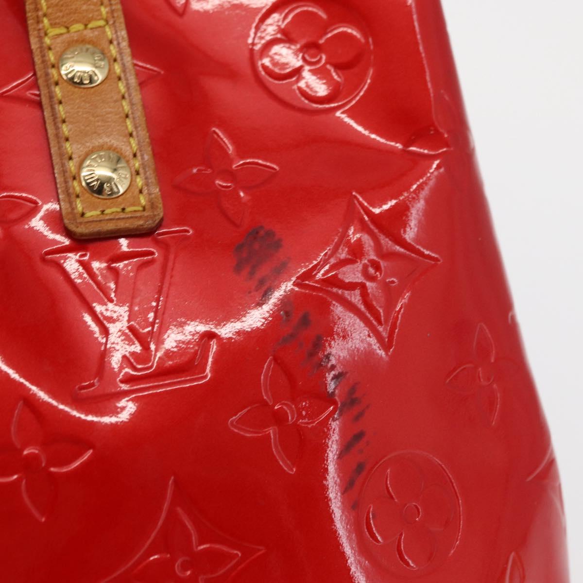 LOUIS VUITTON Monogram Vernis Reade PM Hand Bag Red Rouge M91088 LV Auth 158633
