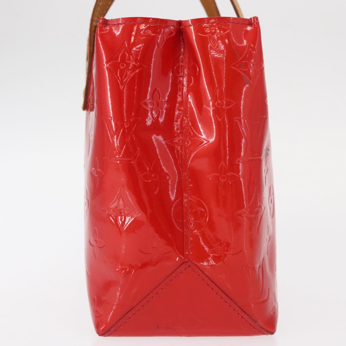 LOUIS VUITTON Monogram Vernis Reade PM Hand Bag Red Rouge M91088 LV Auth 158633
