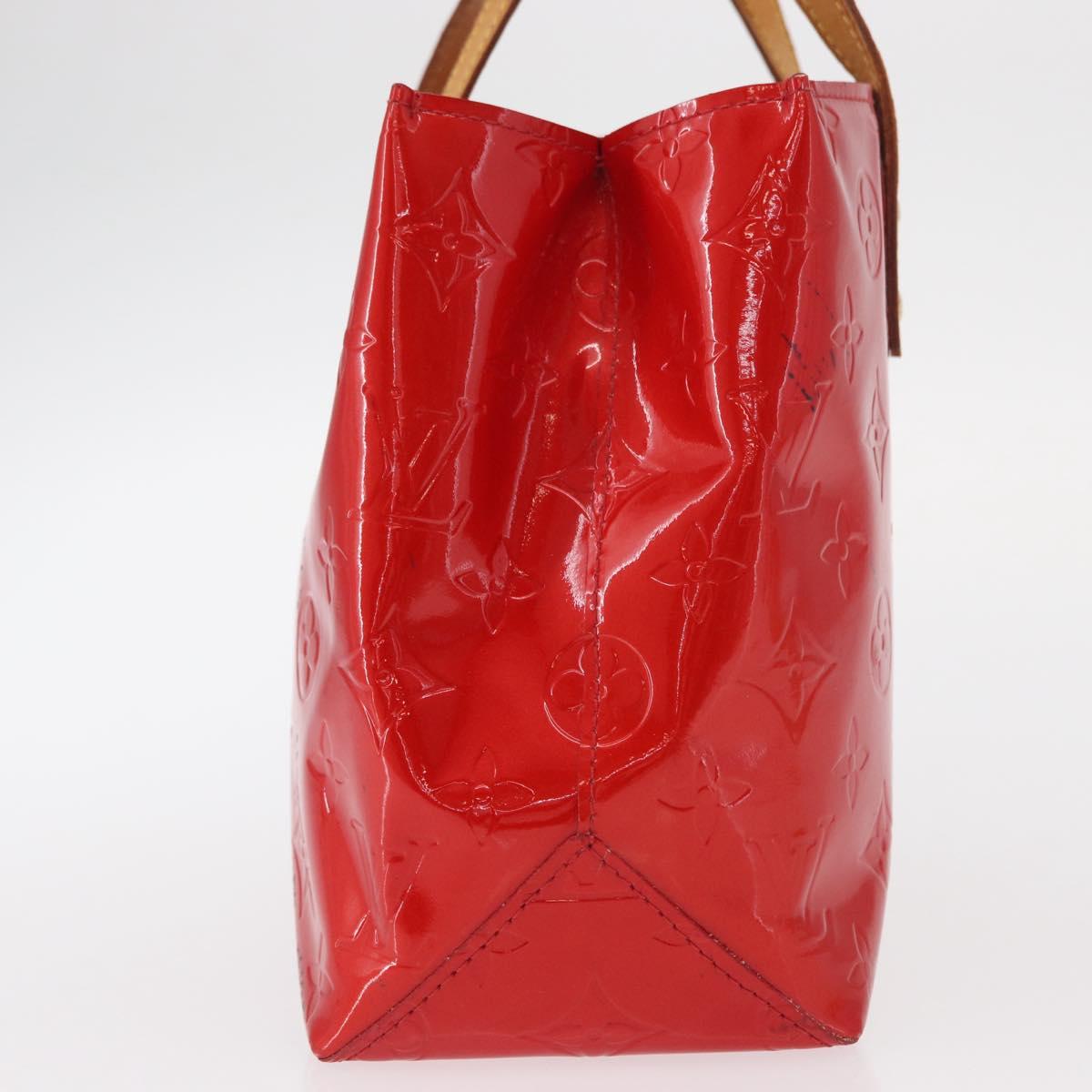 LOUIS VUITTON Monogram Vernis Reade PM Hand Bag Red Rouge M91088 LV Auth 158633