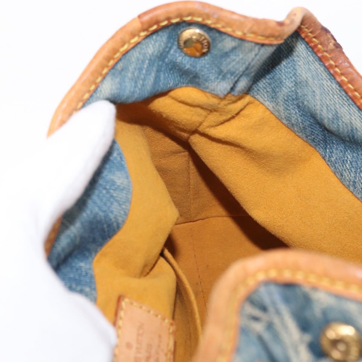 LOUIS VUITTON Monogram Denim Preity Hand Bag Blue M95020 LV Auth 158648V