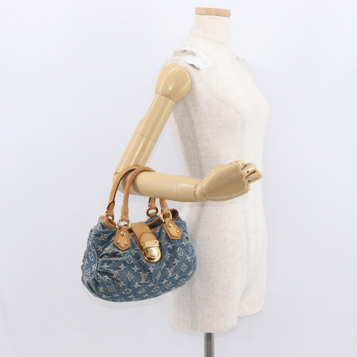 LOUIS VUITTON Monogram Denim Preity Hand Bag Blue M95020 LV Auth 158648V