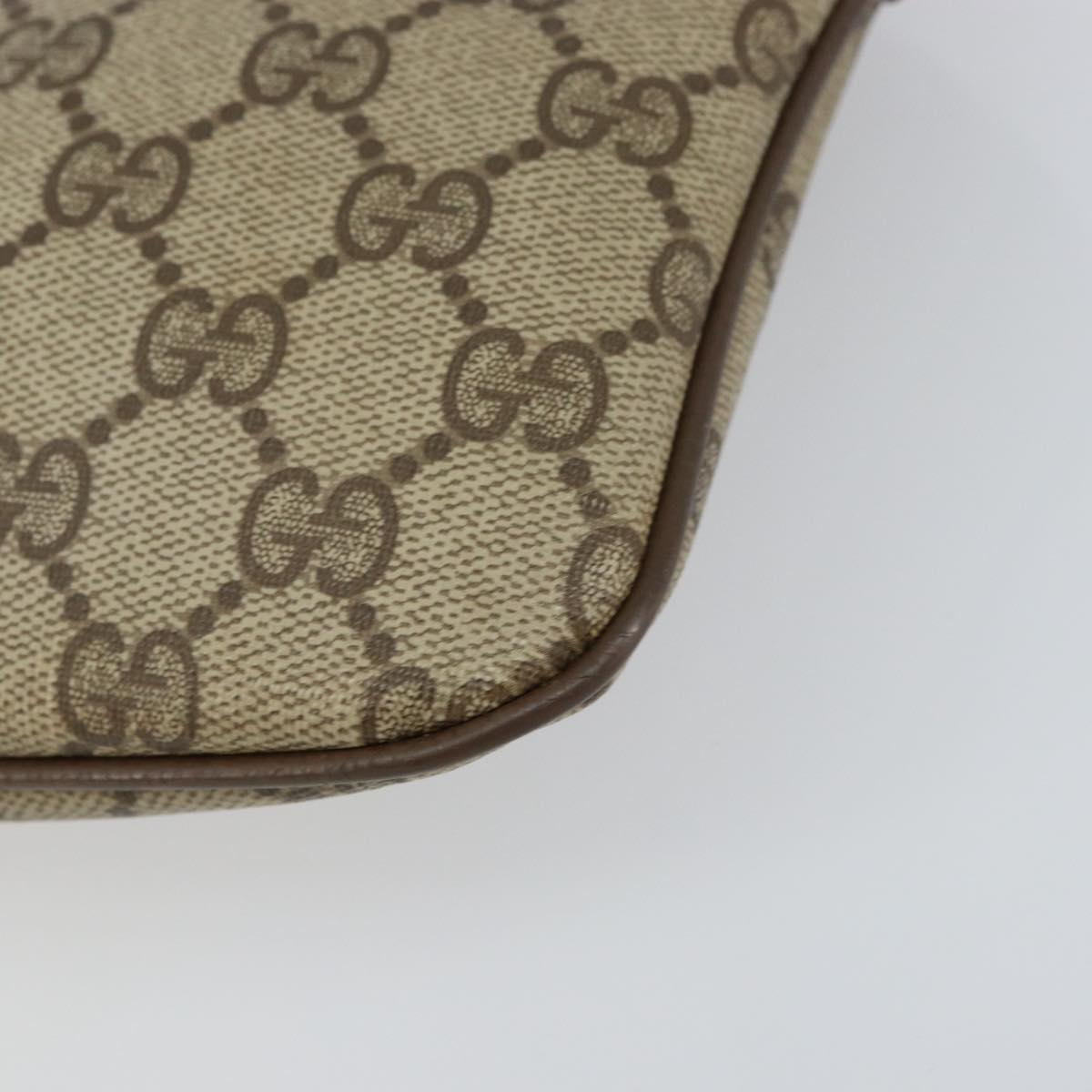 GUCCI GG Supreme Web Sherry Line Bag PVC Beige Gold 904 02 047 Auth 158689