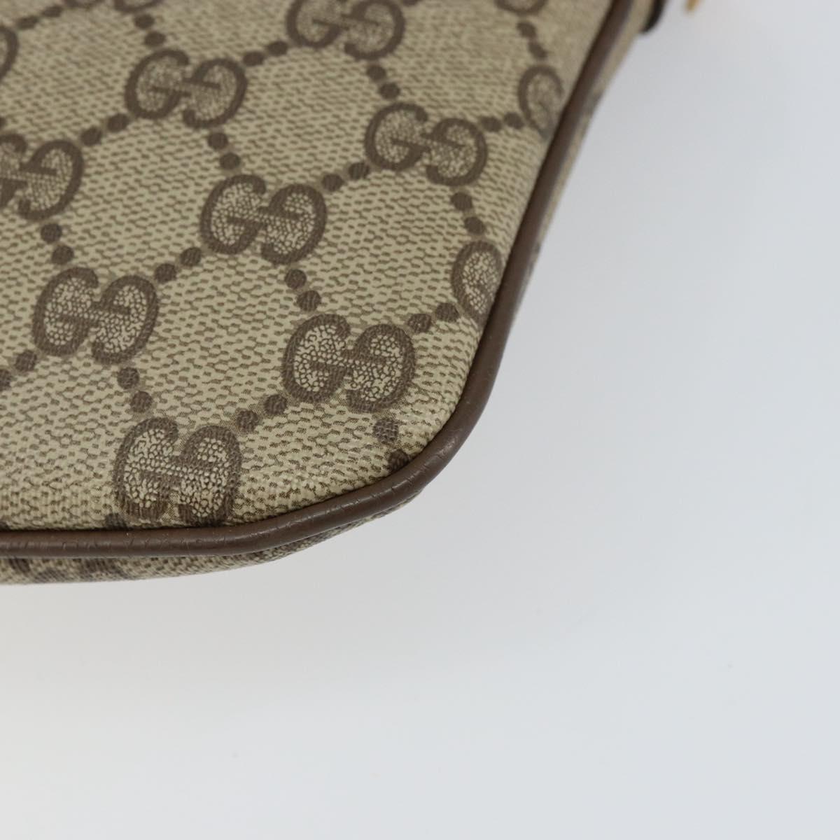 GUCCI GG Supreme Web Sherry Line Bag PVC Beige Gold 904 02 047 Auth 158689