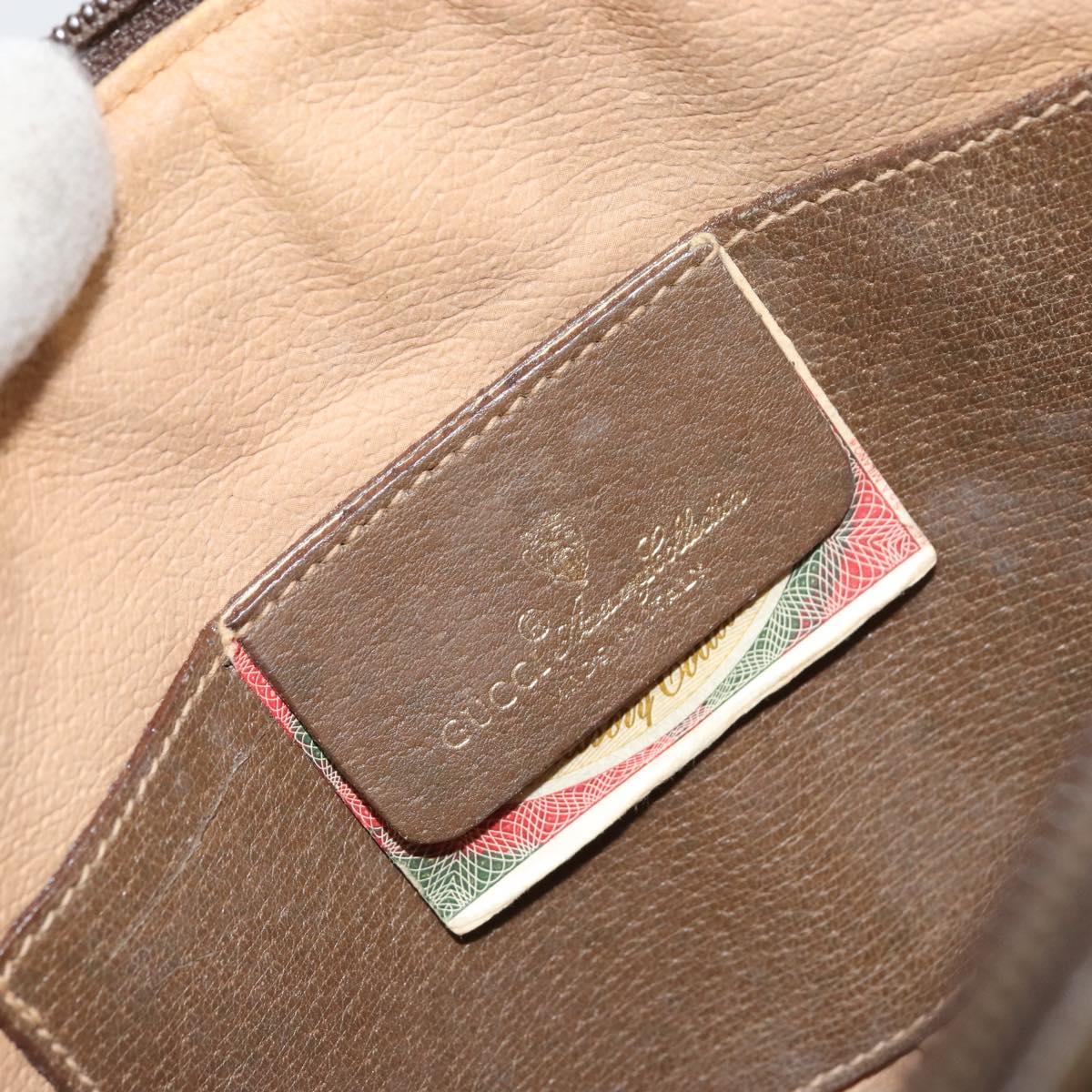 GUCCI GG Supreme Web Sherry Line Bag PVC Beige Gold 904 02 047 Auth 158689