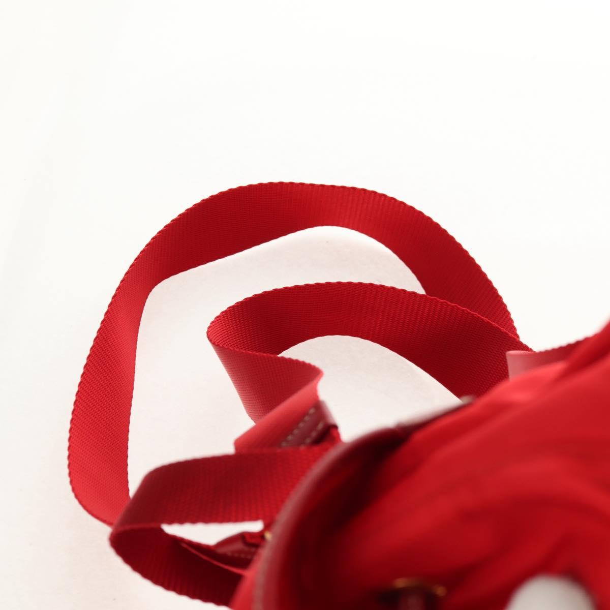 PRADA Backpack Nylon Red Gold Auth 158701V