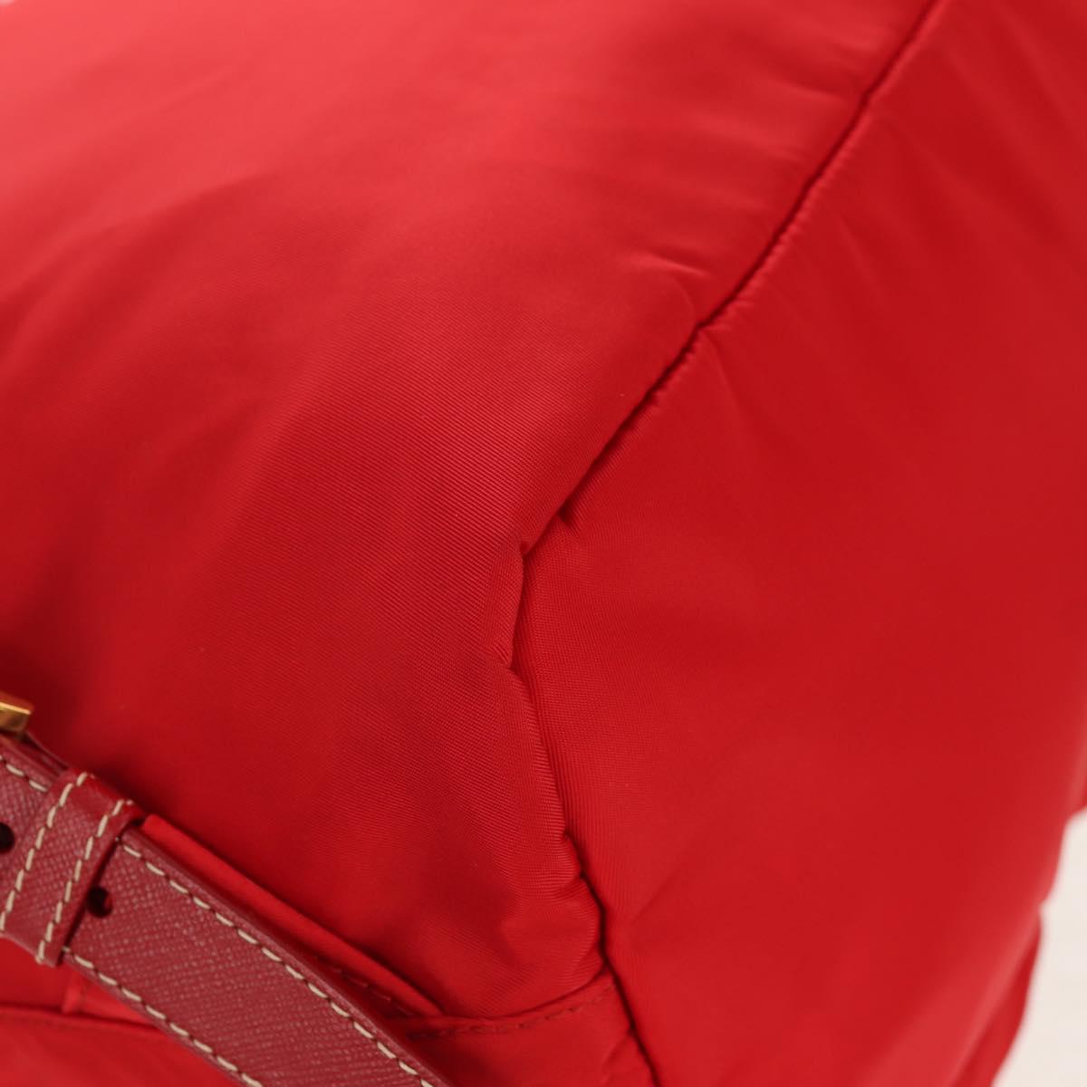 PRADA Backpack Nylon Red Gold Auth 158701V