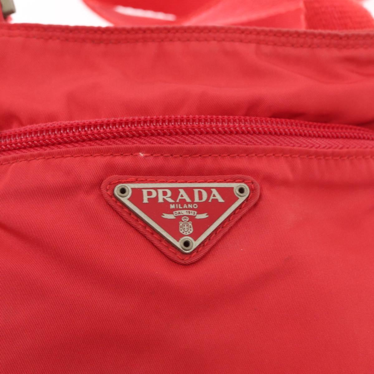 PRADA Shoulder Bag Nylon Red Auth 158704