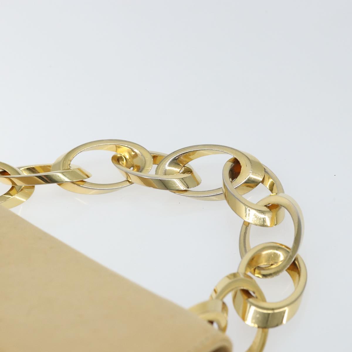 Salvatore Ferragamo Chain Hand Bag Leather Beige Gold Auth 158714