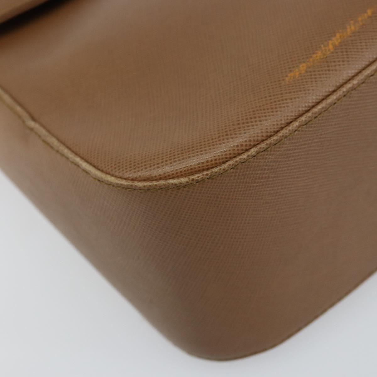 Salvatore Ferragamo Hand Bag Leather Brown Gold Auth 158722