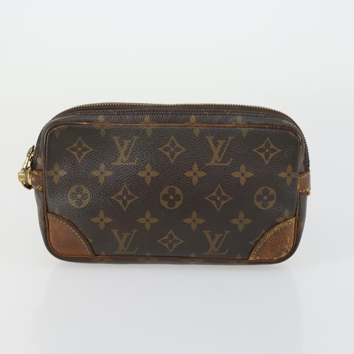LOUIS VUITTON Monogram Taiga Clutch Bag 2 Set LV Auth 158725