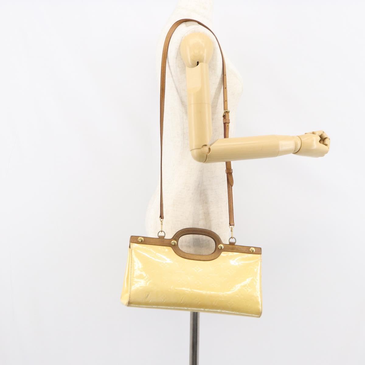 LOUIS VUITTON Monogram Vernis Roxbury Drive Hand Bag Perle M91374 LV Auth 158790