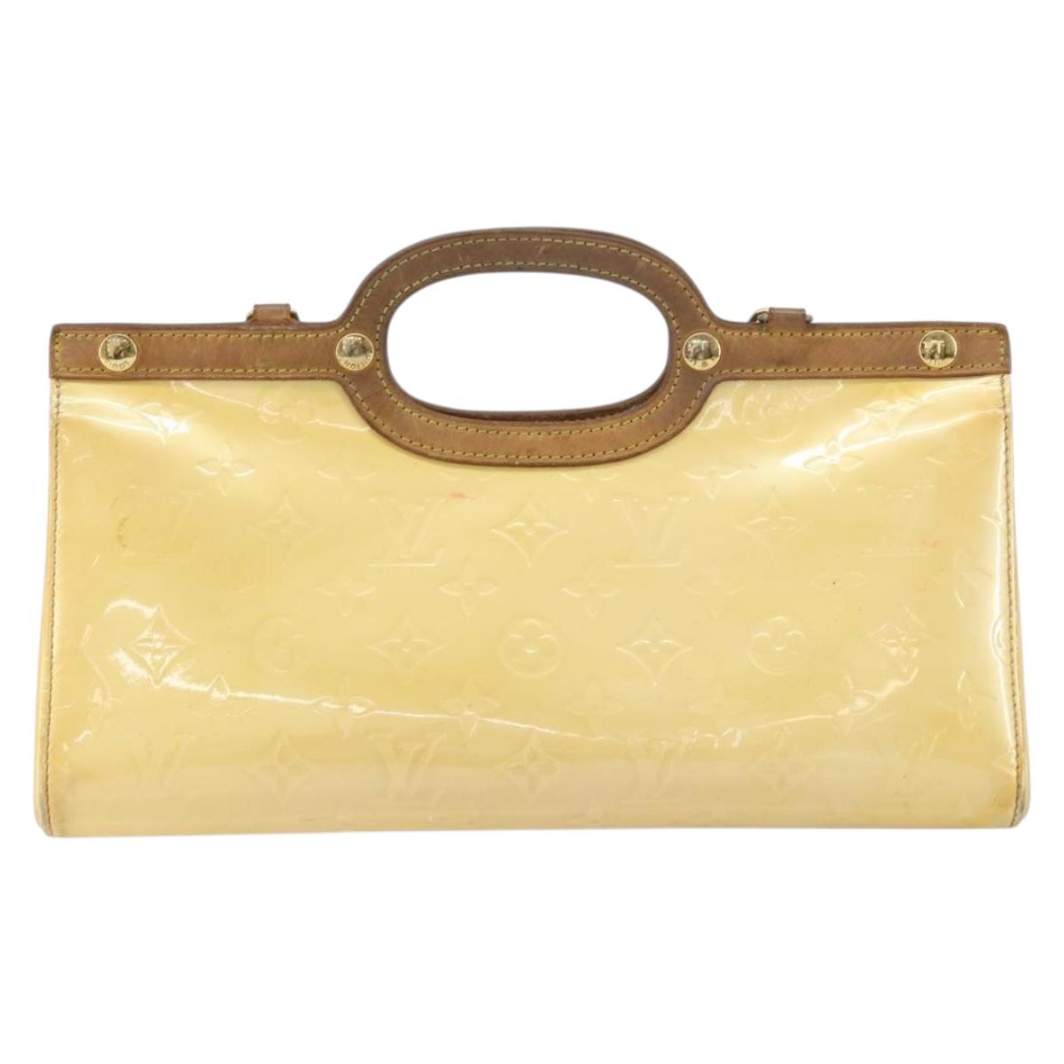 LOUIS VUITTON Monogram Vernis Roxbury Drive Hand Bag Perle M91374 LV Auth 158790