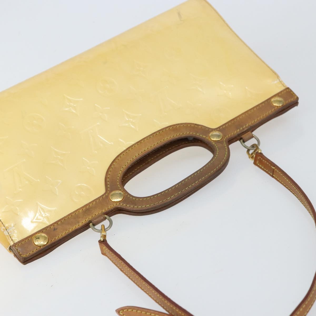 LOUIS VUITTON Monogram Vernis Roxbury Drive Hand Bag Perle M91374 LV Auth 158790