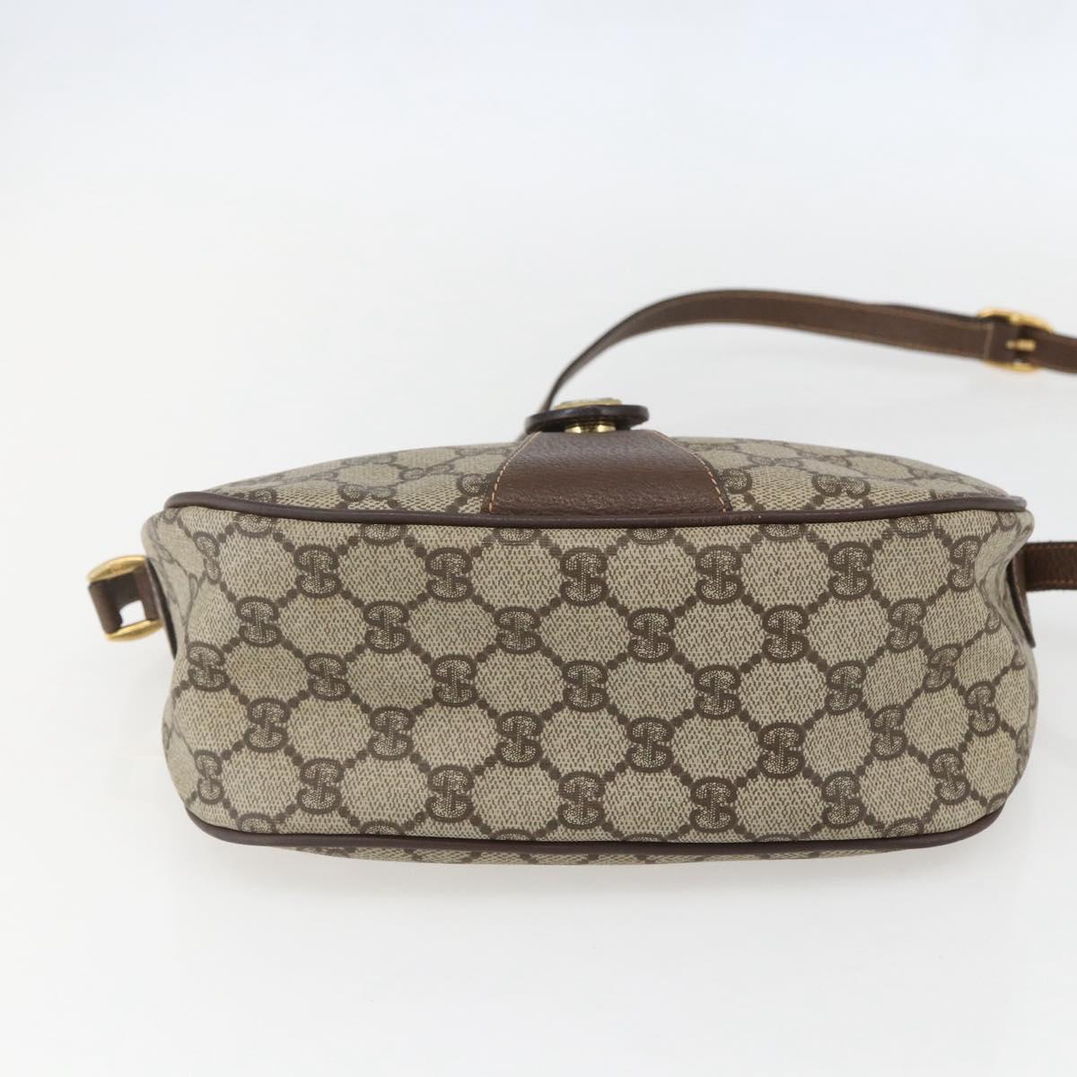 GUCCI GG Supreme Web Sherry Line Bag PVC Beige Gold 89 02 032 Auth 158797