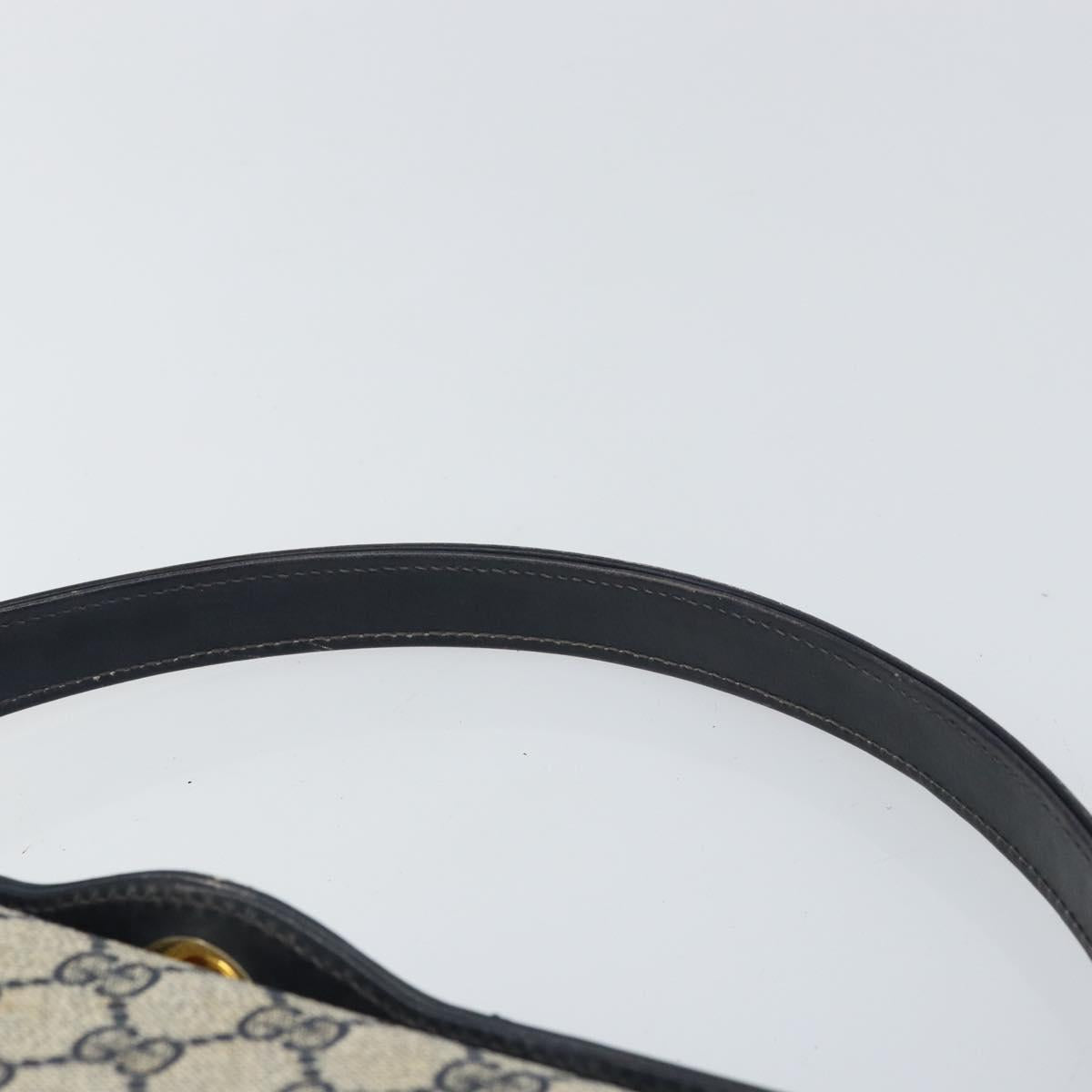 GUCCI GG Supreme Shoulder Bag PVC Navy Gold 001 085 1368 Auth 158804