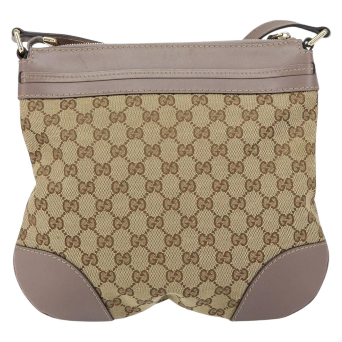GUCCI GG Canvas Web Sherry Line Mayfair Bag Beige Gold 257065 Auth 158808