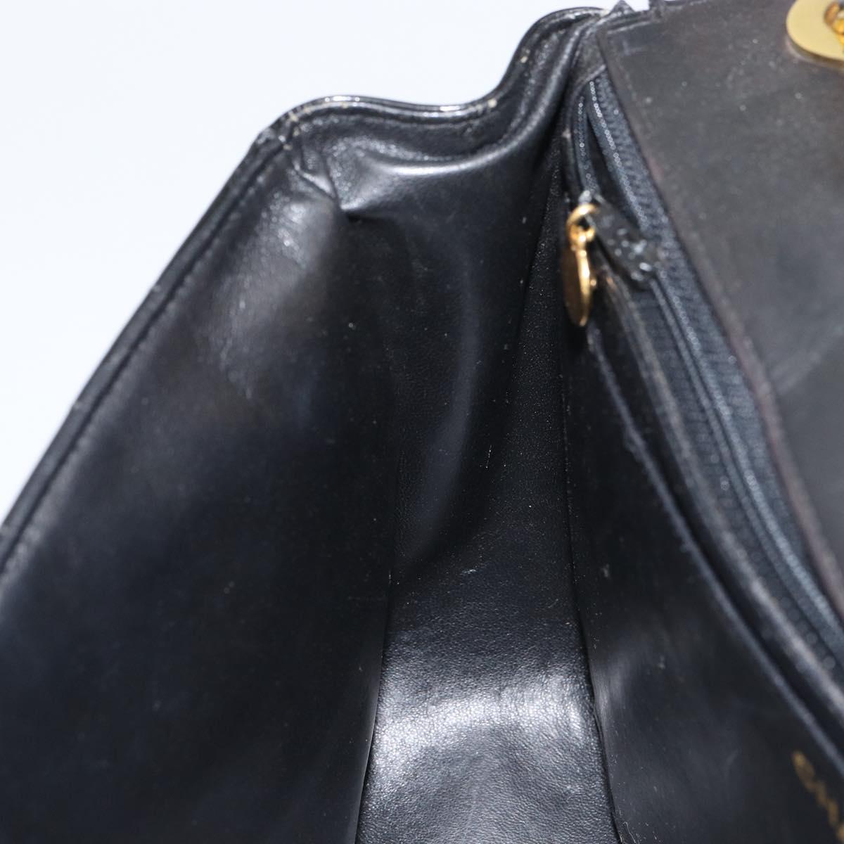 CHANEL Matelasse 30 Chain Shoulder Bag Enamel Black Gold CC Auth 158839