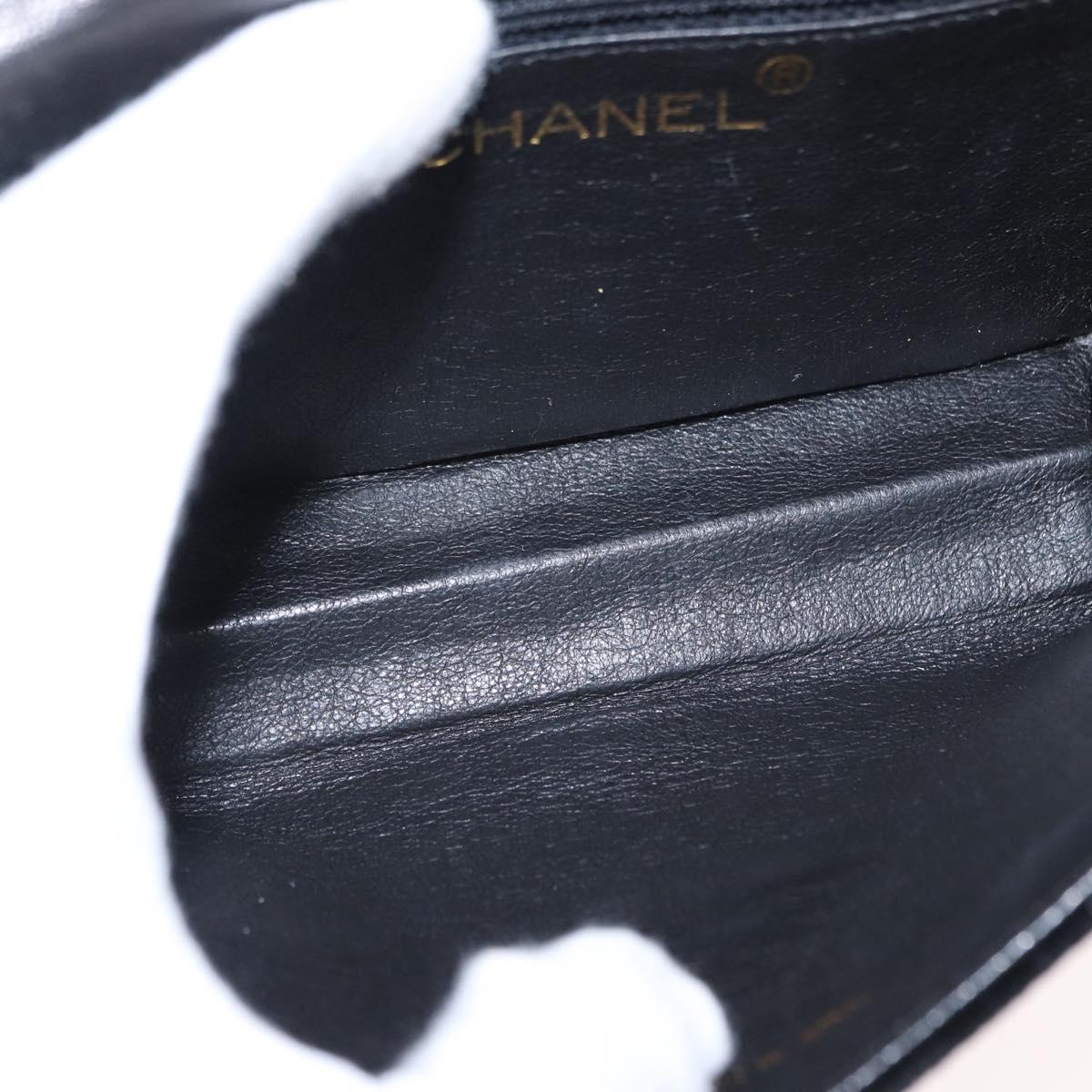 CHANEL Matelasse Chain Camelia Shoulder Bag Velor Black Gold CC Auth 158865V
