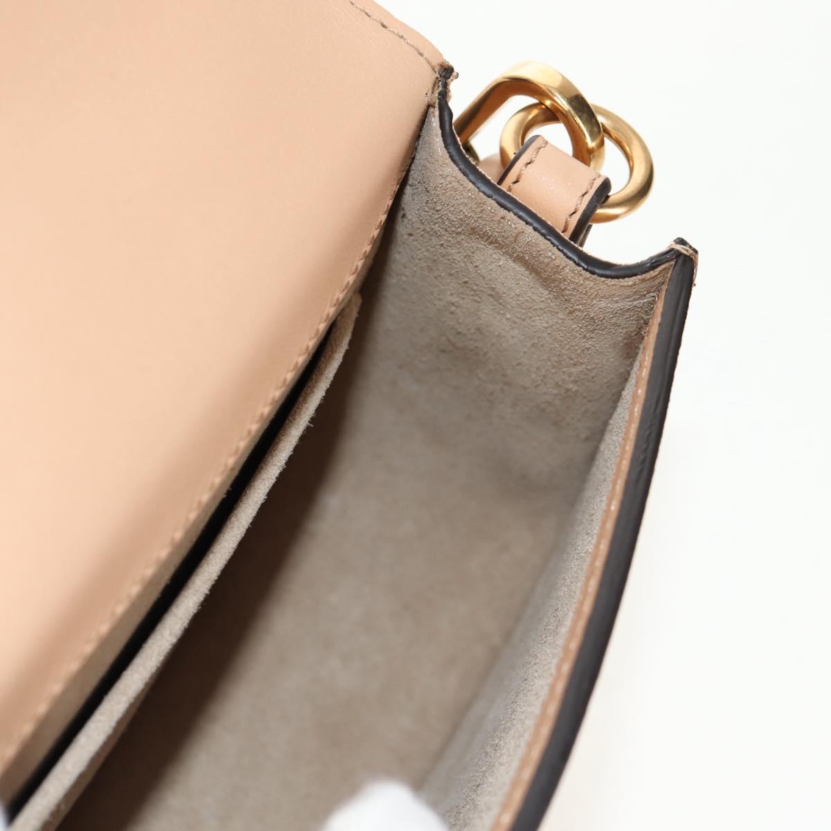 Chloe Nile Hand Bag Enamel 2way Beige Gold Auth 158874V