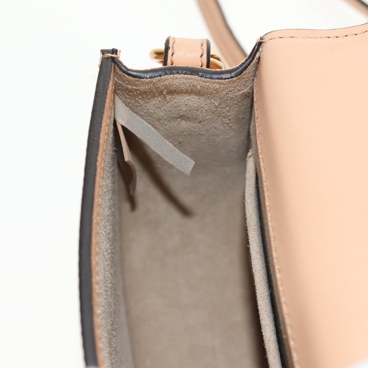 Chloe Nile Hand Bag Enamel 2way Beige Gold Auth 158874V