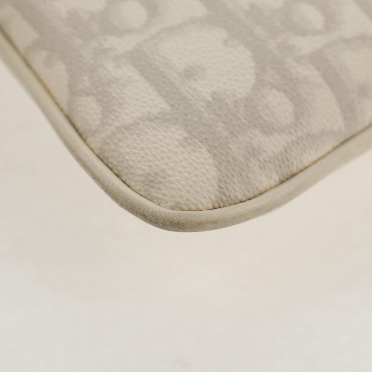 Christian Dior Trotter Romantic Shoulder Bag PVC White Silver Auth 158881V