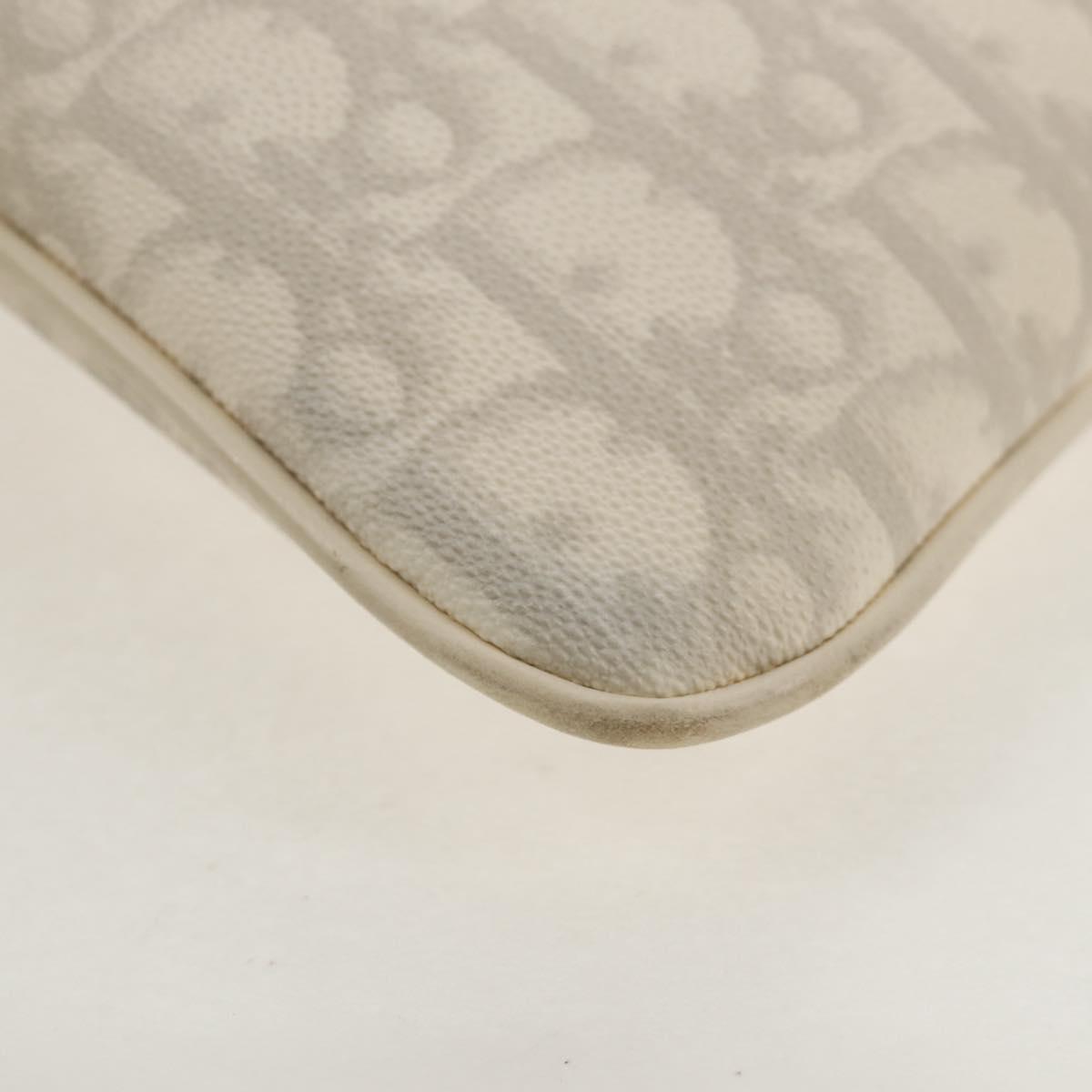 Christian Dior Trotter Romantic Shoulder Bag PVC White Silver Auth 158881V