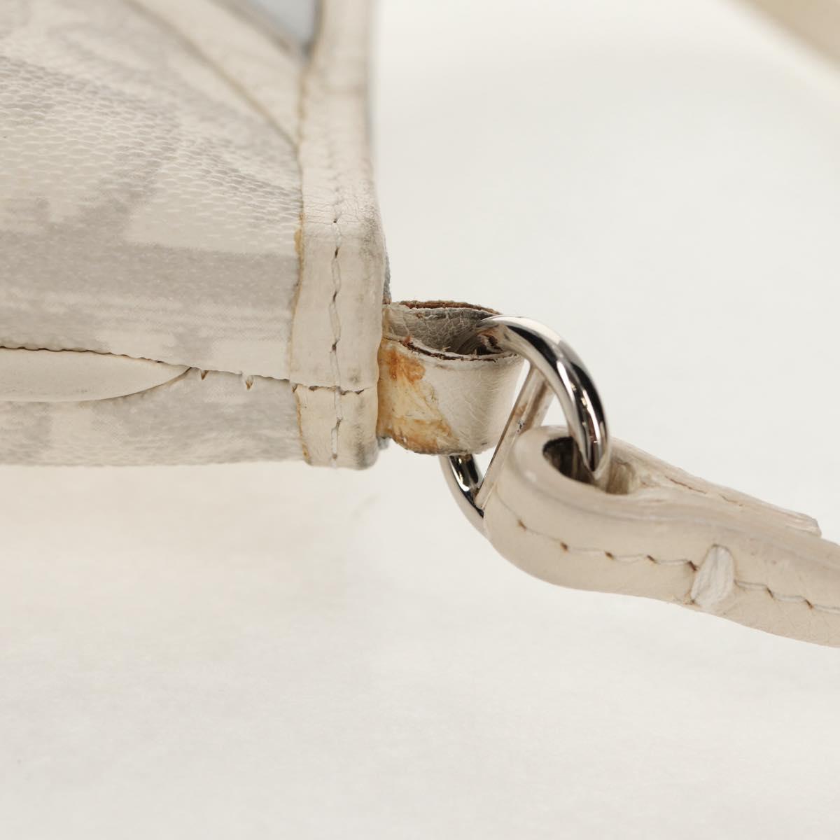 Christian Dior Trotter Romantic Shoulder Bag PVC White Silver Auth 158881V