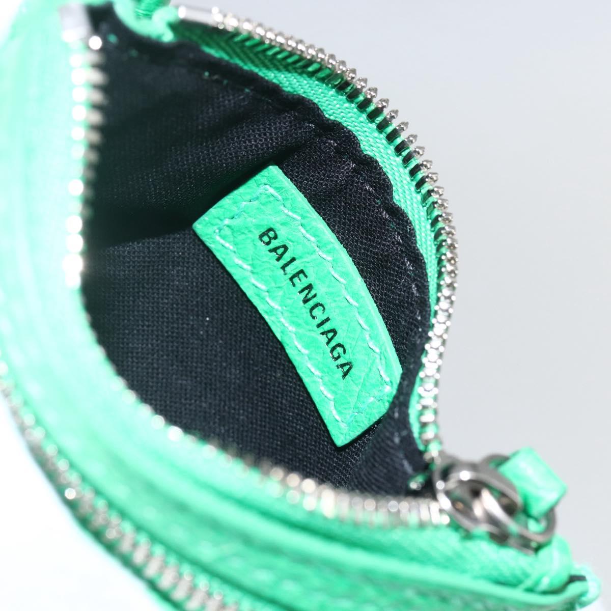 BALENCIAGA Luca Goal XS Shoulder Bag Leather Green Silver 671309 Auth 158884SAM