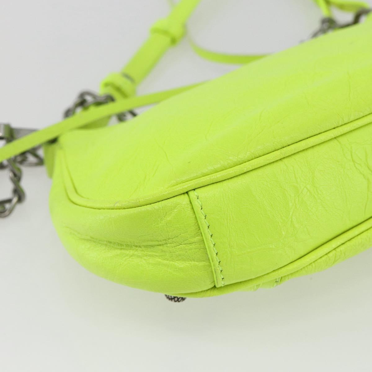 BALENCIAGA Luca Goal Mini Bag Leather Green Silver 695814 Auth 158885SAM