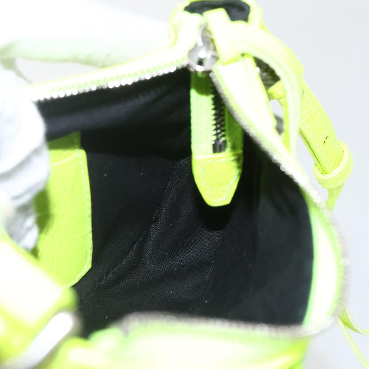 BALENCIAGA Luca Goal Mini Bag Leather Green Silver 695814 Auth 158885SAM