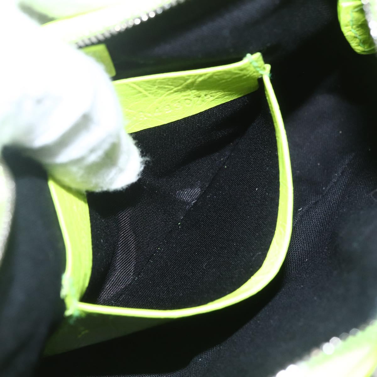 BALENCIAGA Luca Goal Mini Bag Leather Green Silver 695814 Auth 158885SAM