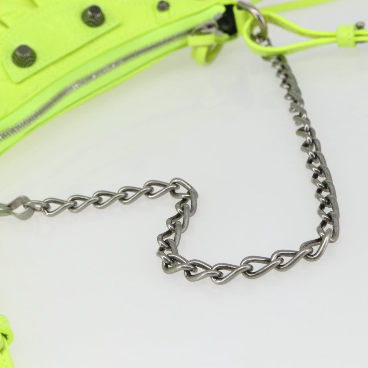 BALENCIAGA Luca Goal Mini Bag Leather Green Silver 695814 Auth 158885SAM