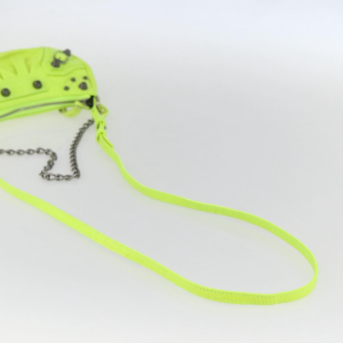 BALENCIAGA Luca Goal Mini Bag Leather Green Silver 695814 Auth 158885SAM