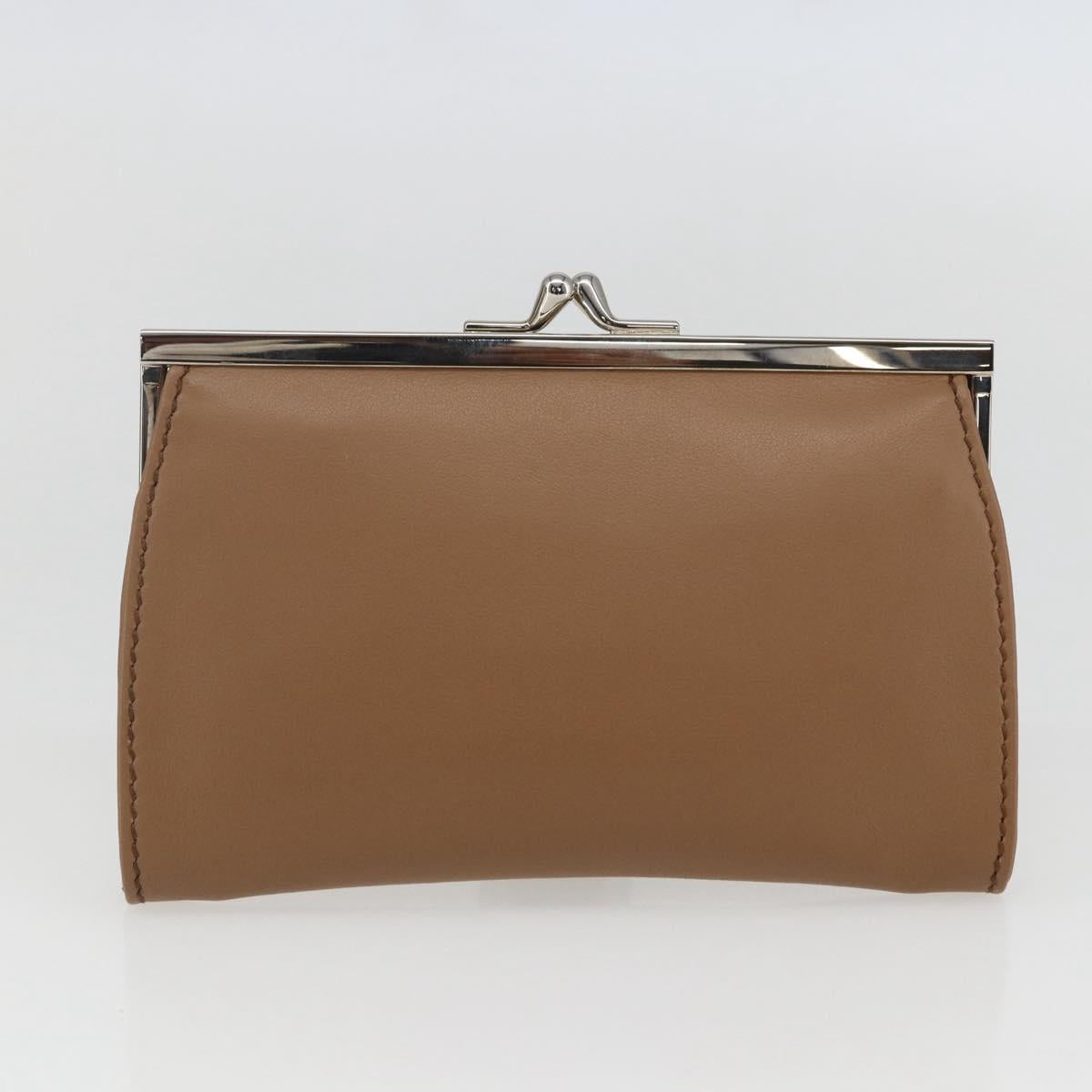 PRADA Baiadera Shoulder Bag Leather Brown Silver Auth 158889SAV