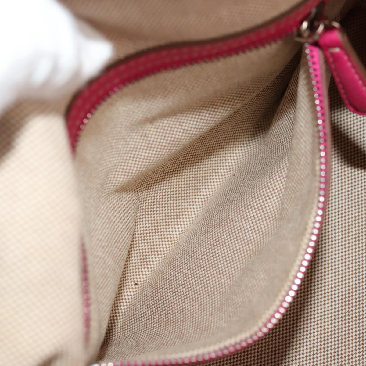 Christian Dior Canage Hand Bag Coated Canvas Pink Silver Auth 158891V