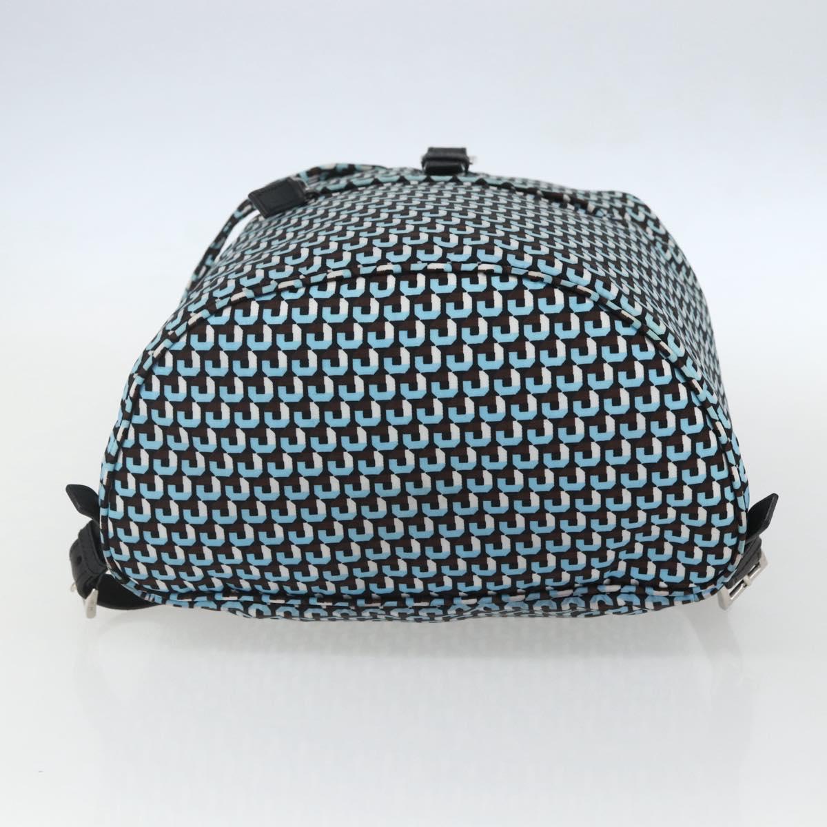 PRADA Backpack Nylon Light Blue Silver Auth 158915SAM