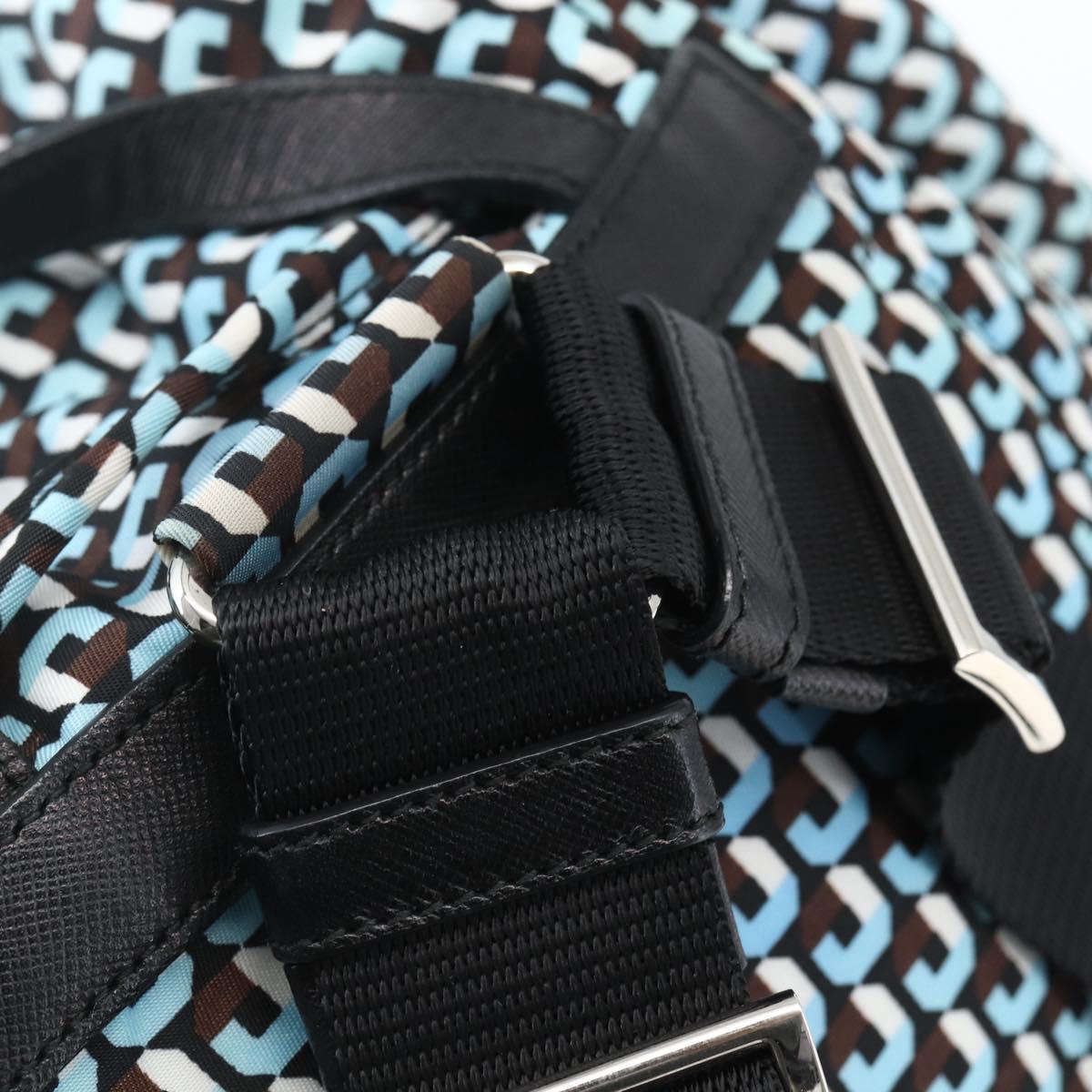 PRADA Backpack Nylon Light Blue Silver Auth 158915SAM