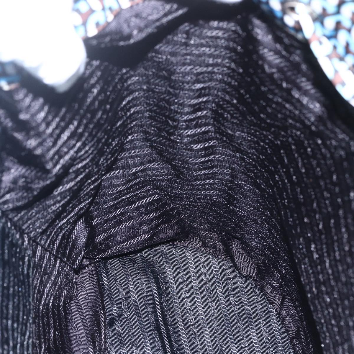 PRADA Backpack Nylon Light Blue Silver Auth 158915SAM