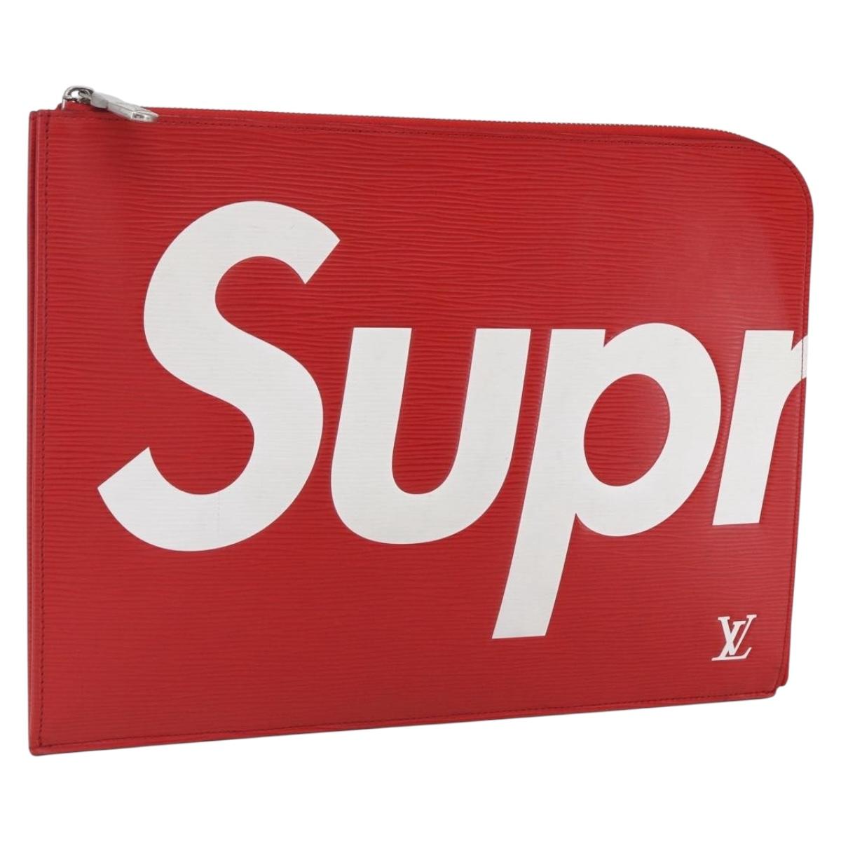 LOUIS VUITTON Epi Supreme Pochette Jules GM Bag Red White M67722 LV Auth 158916SM