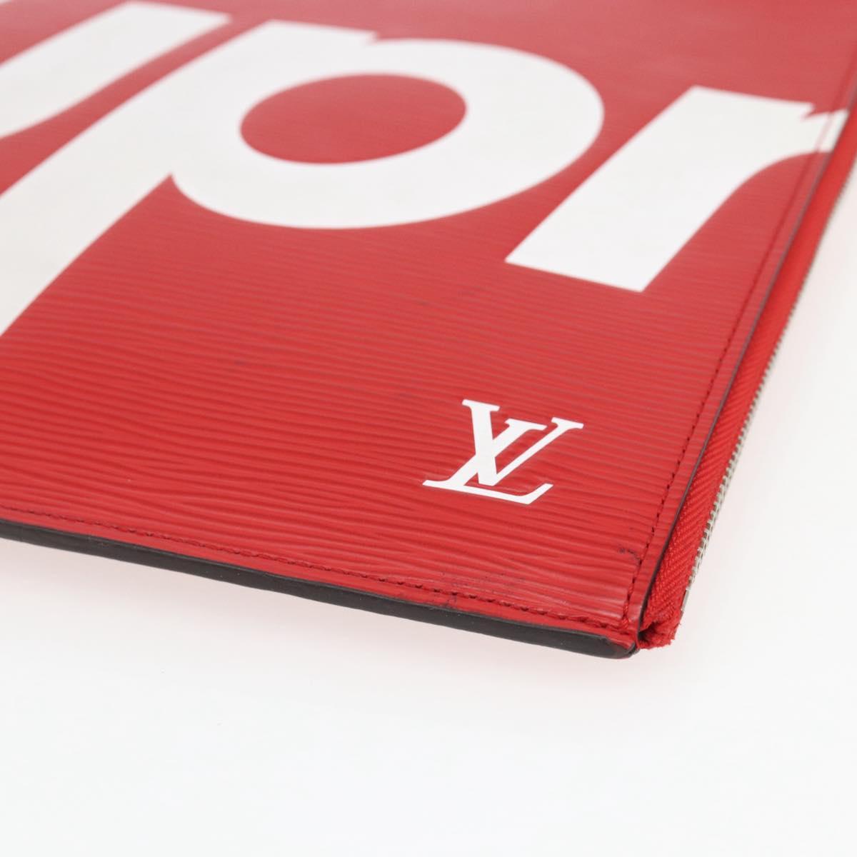 LOUIS VUITTON Epi Supreme Pochette Jules GM Bag Red White M67722 LV Auth 158916SM