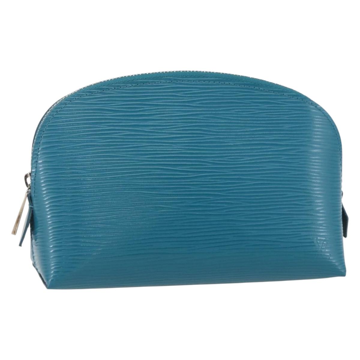 LOUIS VUITTON Epi Pochette Cosmetic Cosmetic Pouch Cyan LV Auth 158918V
