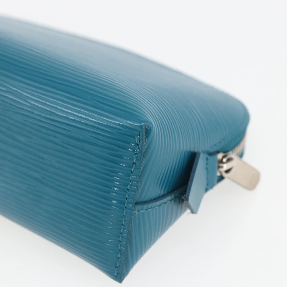 LOUIS VUITTON Epi Pochette Cosmetic Cosmetic Pouch Cyan LV Auth 158918V