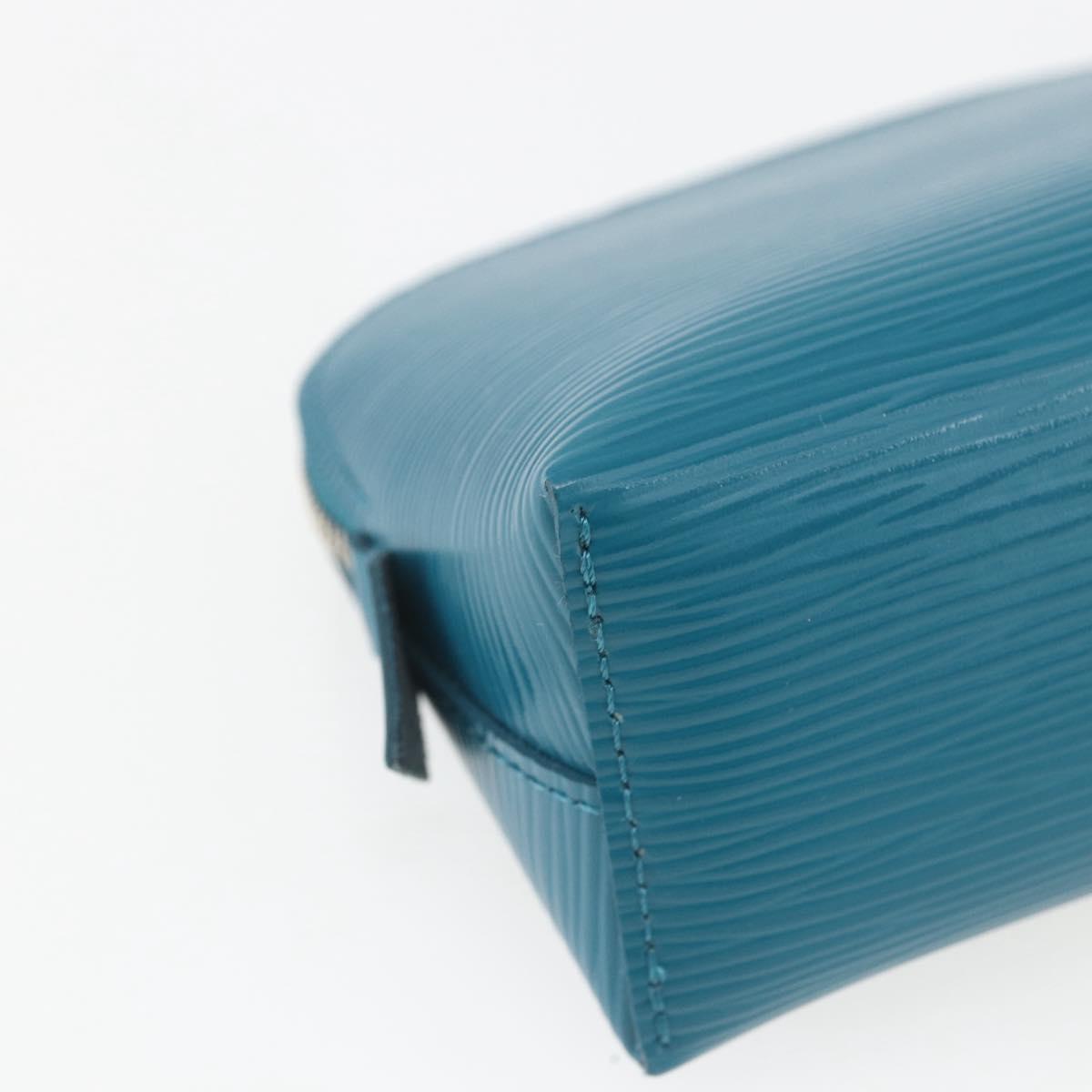 LOUIS VUITTON Epi Pochette Cosmetic Cosmetic Pouch Cyan LV Auth 158918V