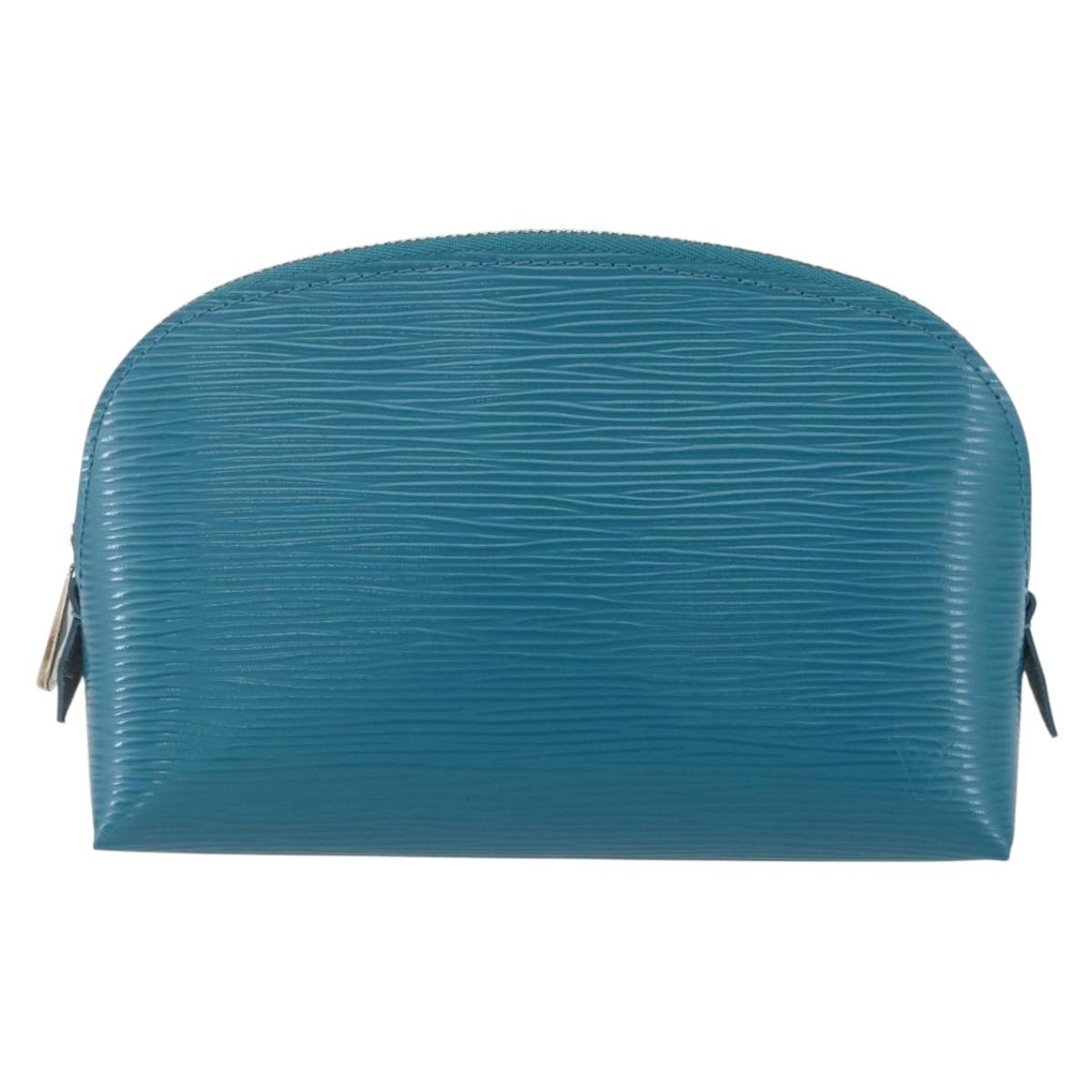 LOUIS VUITTON Epi Pochette Cosmetic Cosmetic Pouch Cyan LV Auth 158918V