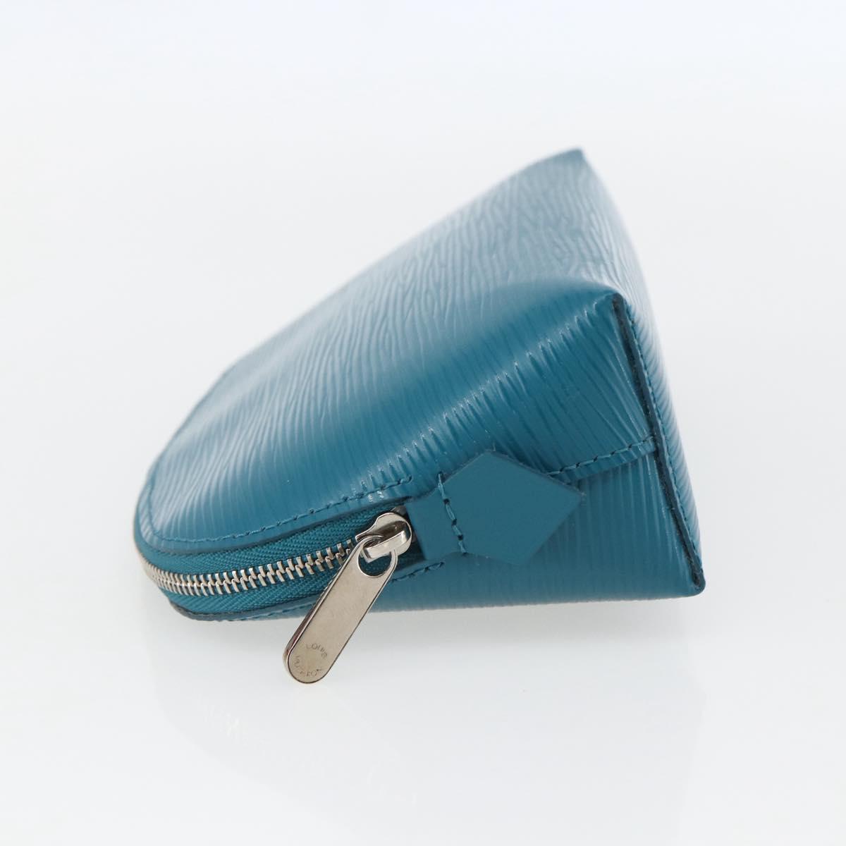 LOUIS VUITTON Epi Pochette Cosmetic Cosmetic Pouch Cyan LV Auth 158918V