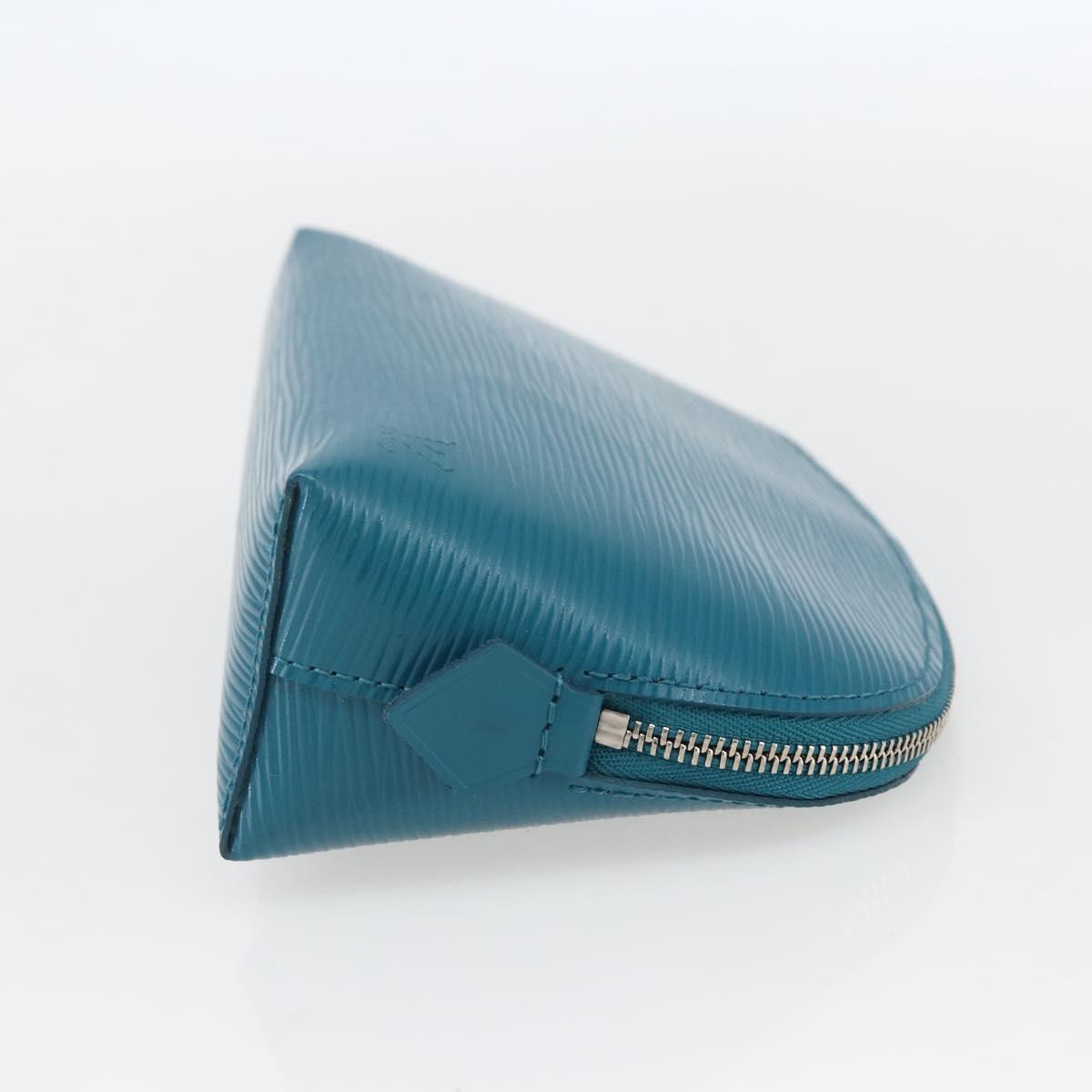 LOUIS VUITTON Epi Pochette Cosmetic Cosmetic Pouch Cyan LV Auth 158918V