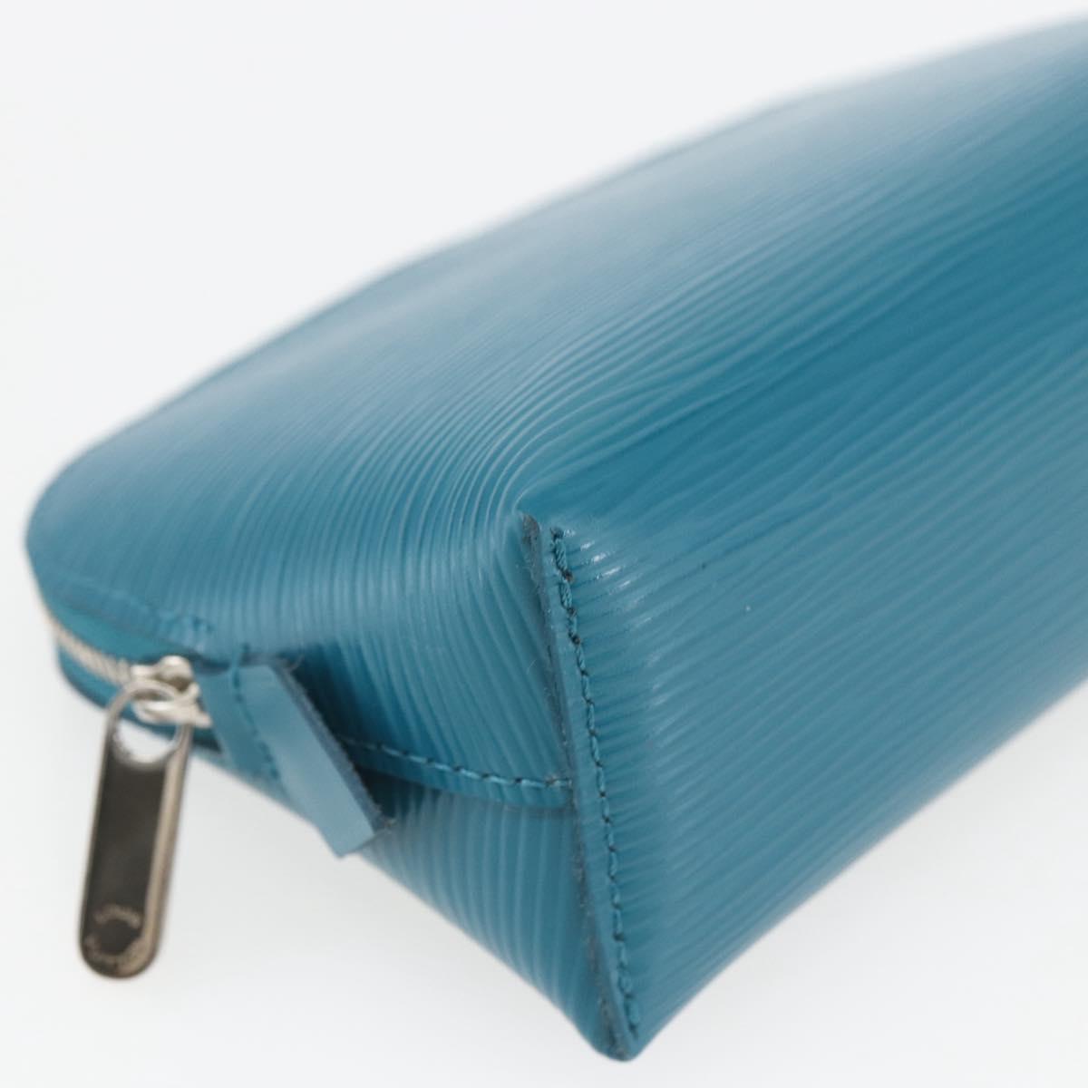 LOUIS VUITTON Epi Pochette Cosmetic Cosmetic Pouch Cyan LV Auth 158918V